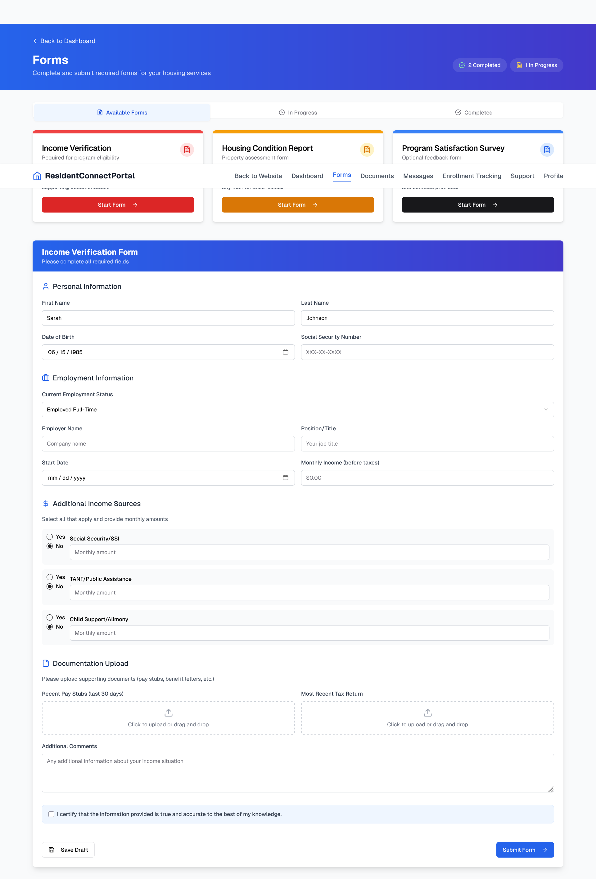 Resident Forms